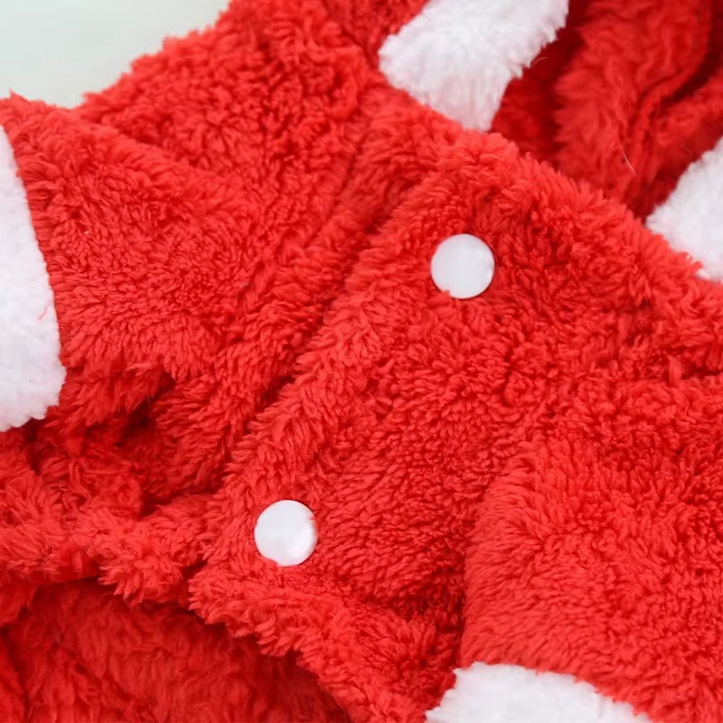 Christmas Dog Clothes Winter Warm Coral Velvet Elk Hoodies Pet Clothes for Small Dog Chihuahua Christmas Dog Costume Ropa Perro